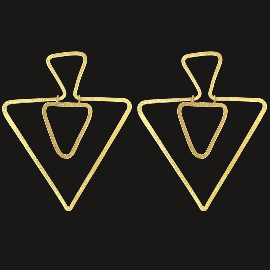 Gold Plated Triangle Earrings