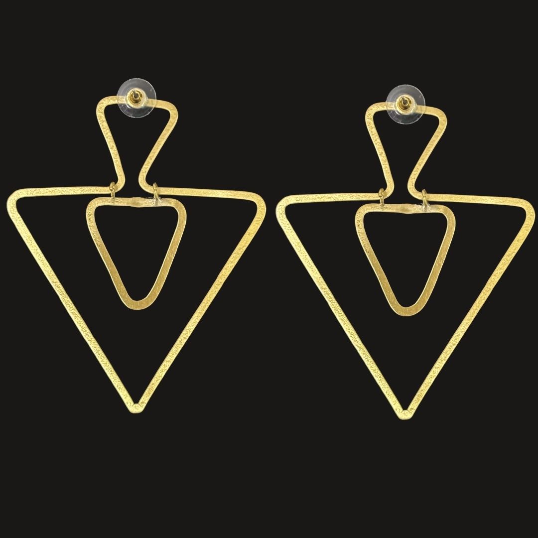 Gold Plated Triangle Earrings