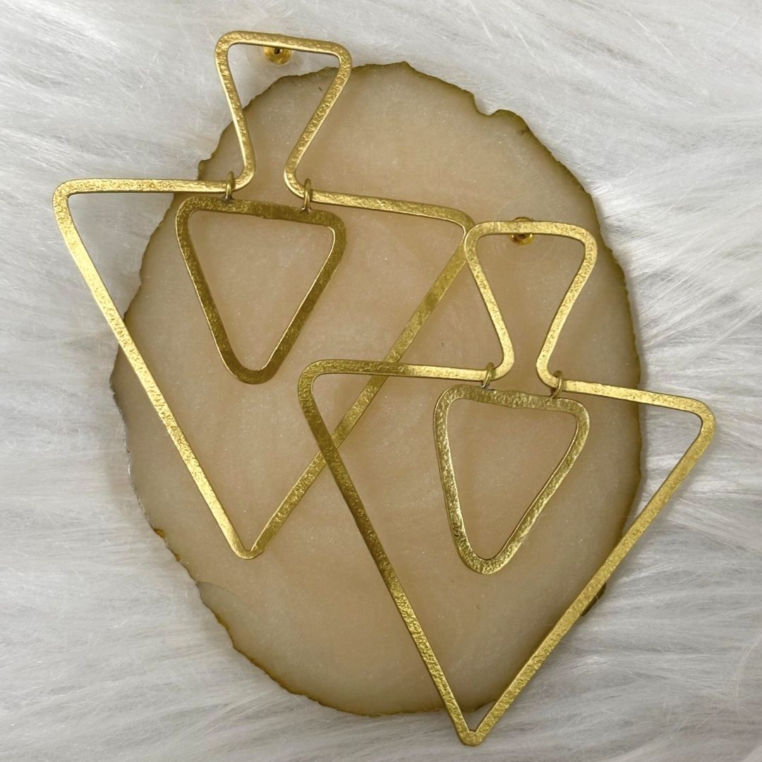 Gold Plated Triangle Earrings