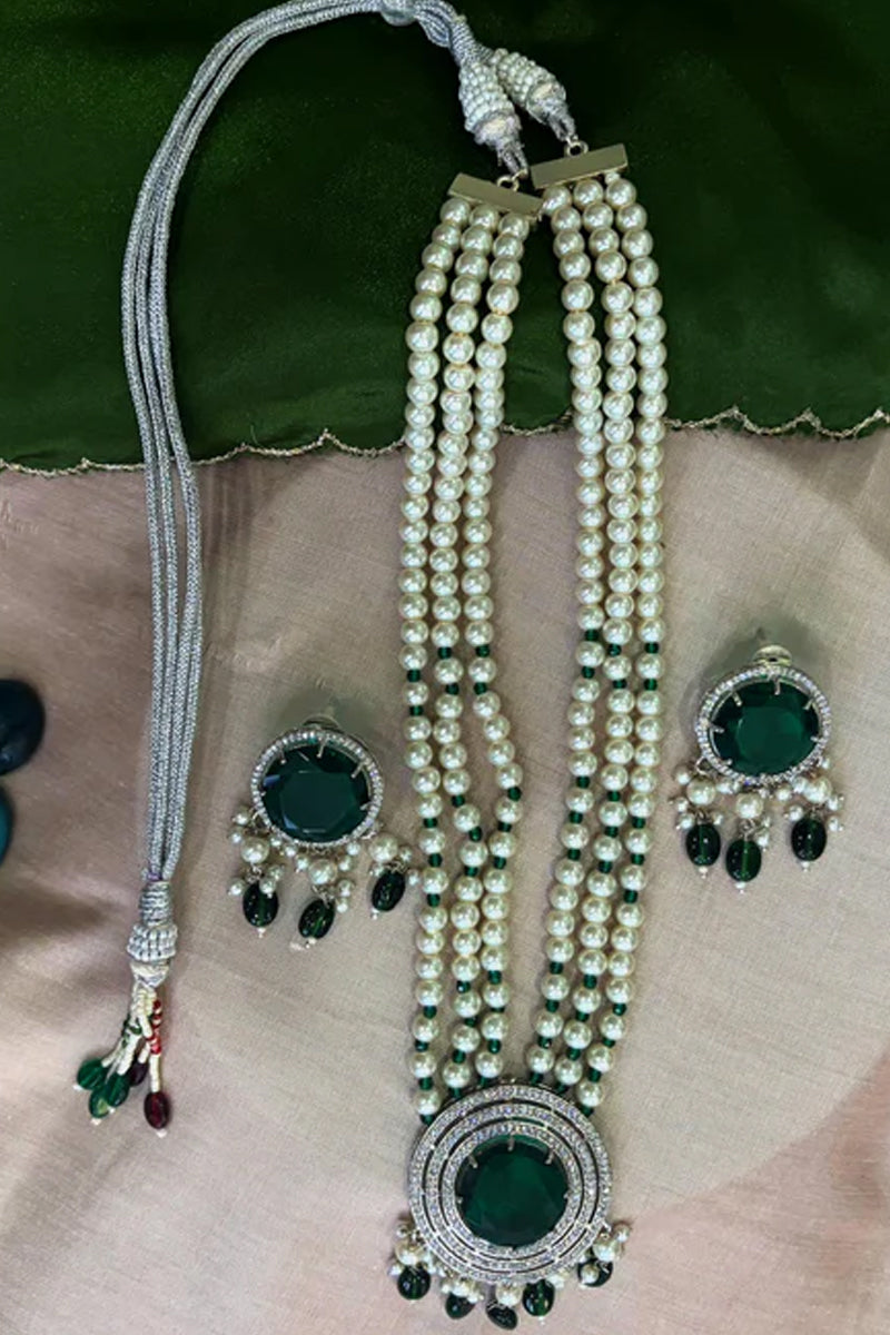 Baadshahi Haar ( Emerald Green & Citrine Yellow)