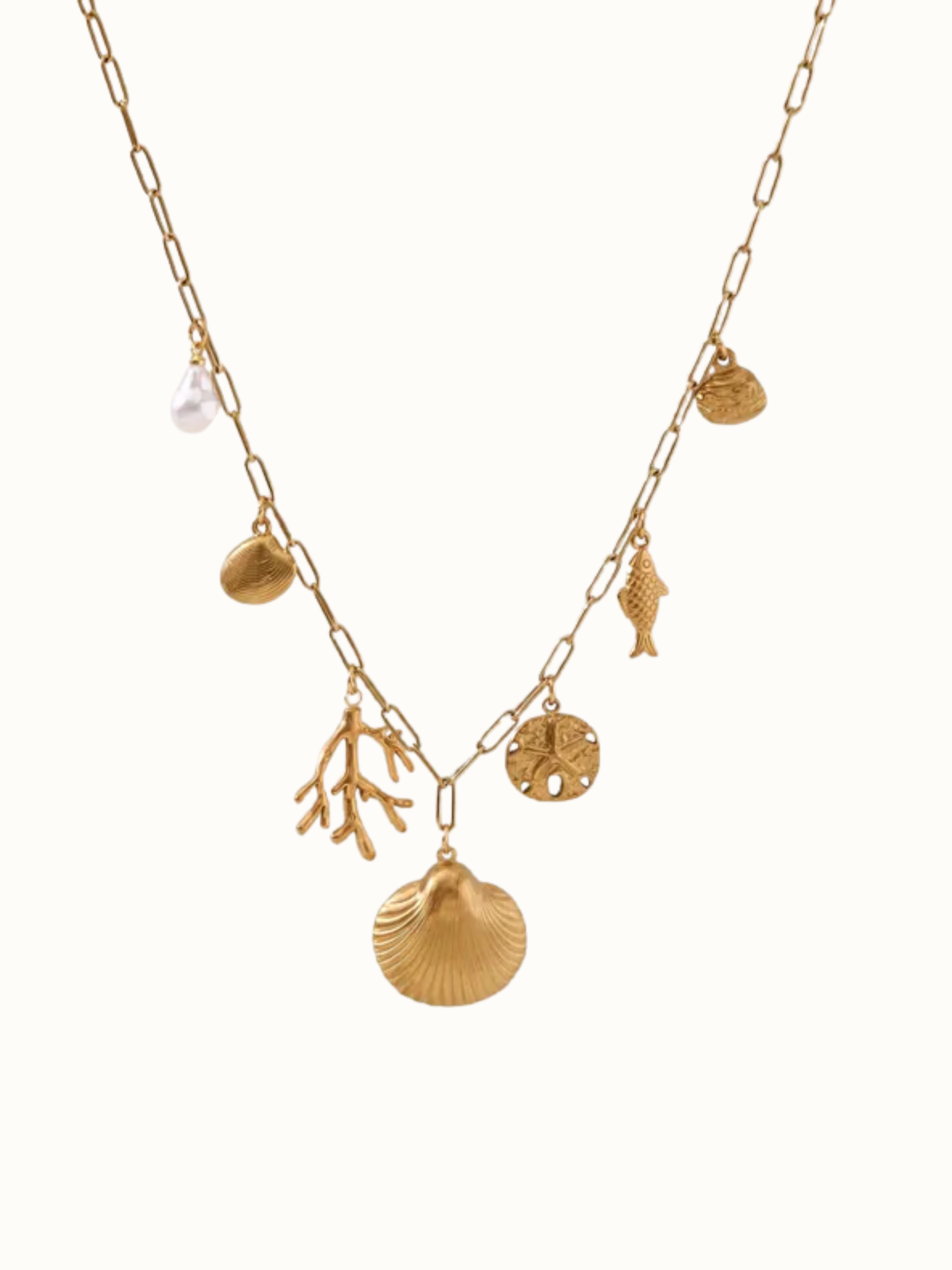 18k gold-plated shell choker necklace �? bold dramatic summer statement choker, anti-tarnish and waterproof for festive and evening wear.