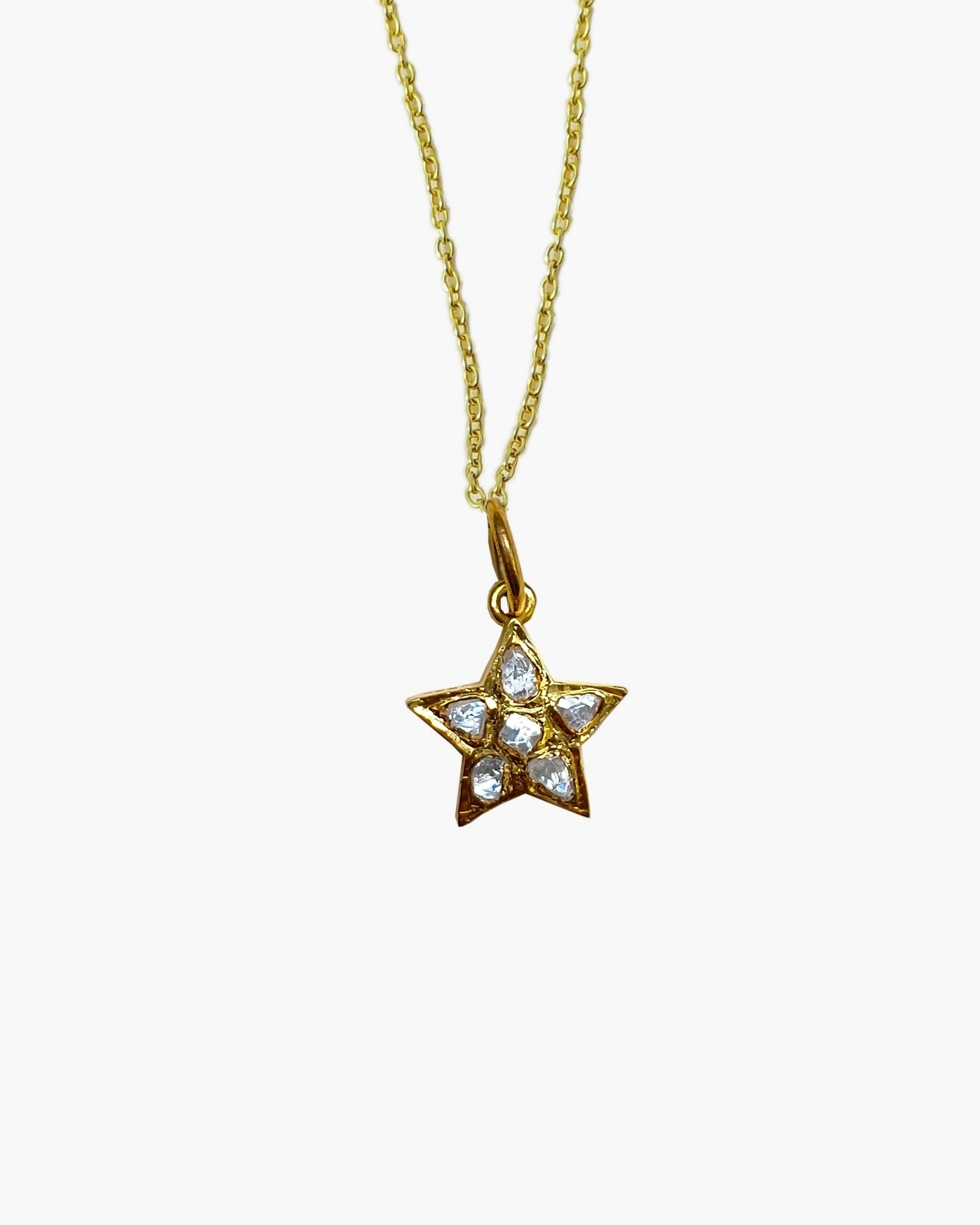 Moissanite Polki Star Pendant