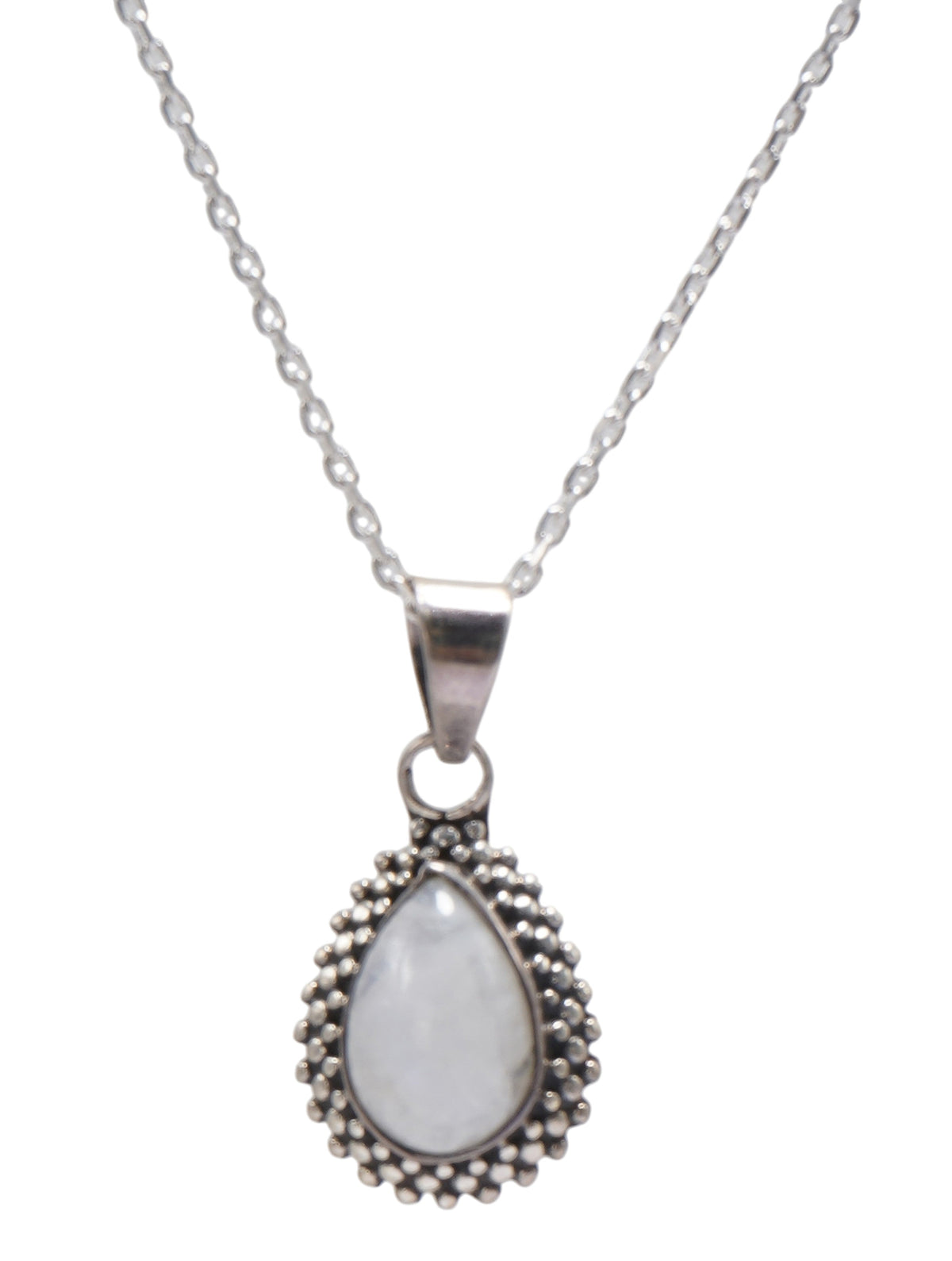 925 Sterling Silver Moonstone Gemstone Teardrop Pendant for Women