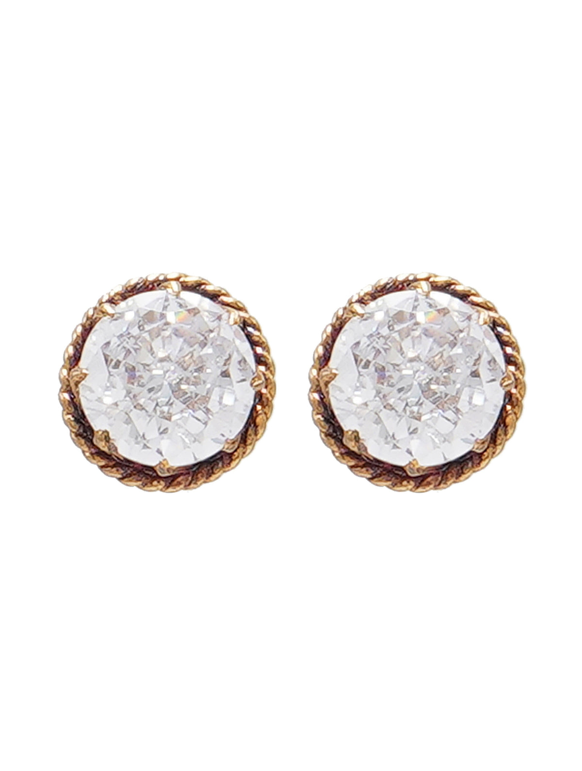 925 Sterling Silver Sparkling AD Zircon Stone Stud Earrings for Women and Girls