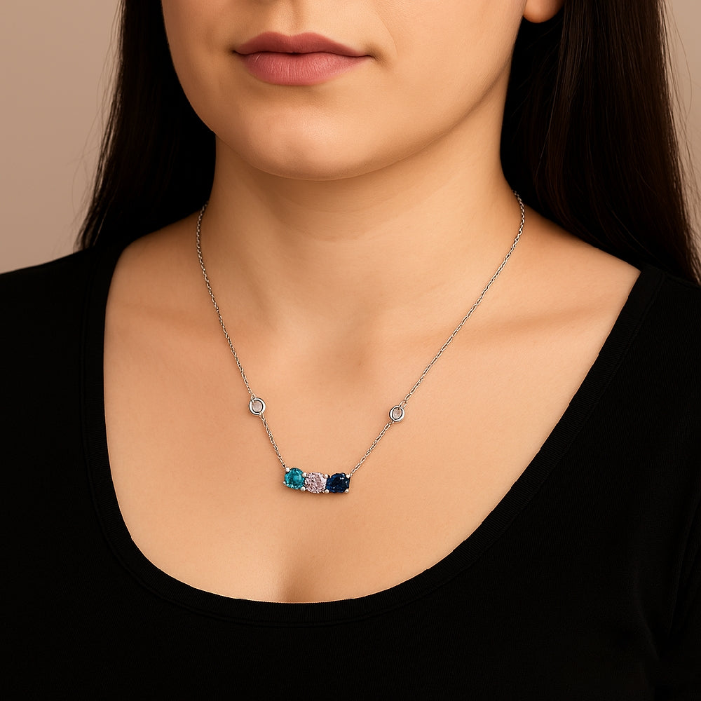 Trinity Tones Gemstone Necklace