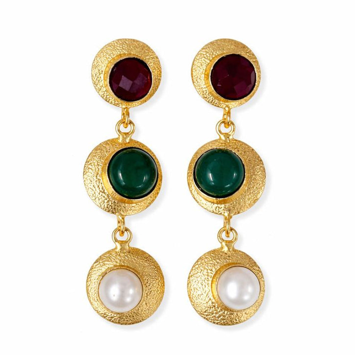 Gold Plated Semi-Cultured Pearl Earrings