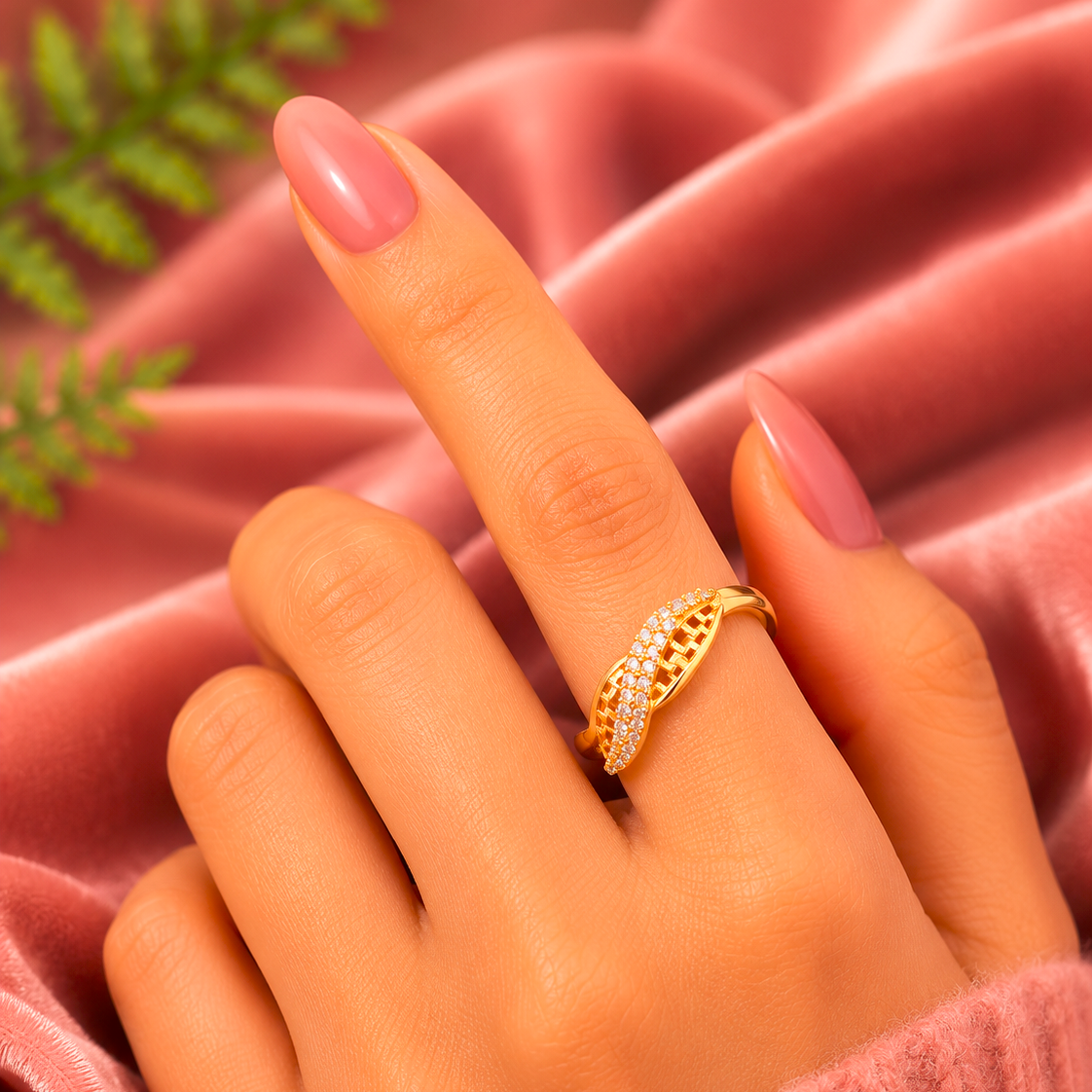 Rose Gold Marquise Openwork Ring for Women | Cubic Zirconia Adjustable Ring | Anti-Tarnish Statement Jewelry