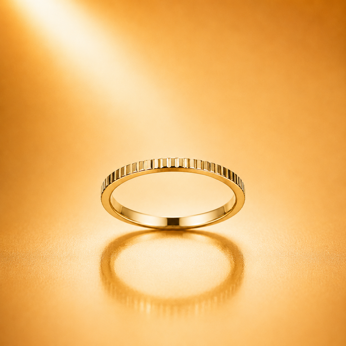 Minimalist Gold Textured Band Ring for Women | Slim Stackable Anti-Tarnish Ring | Everyday Fashion Jewelry