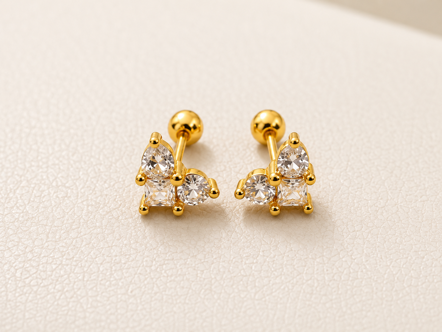 sparkling-triple-heart-cz-stud-earrings-for-women-gold-plated-heart-cluster-earrings-anti-tarnish-minimalist-earrings