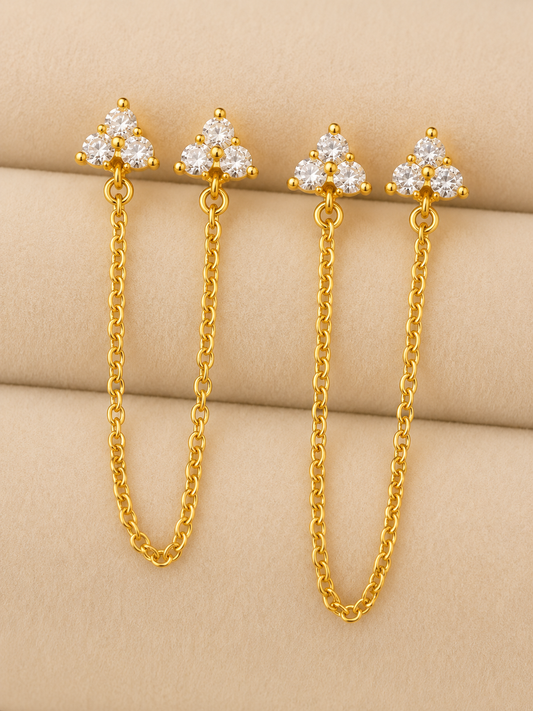 gold-plated-cz-chain-stud-earrings-for-women-double-flower-chain-earrings-anti-tarnish-statement-earrings