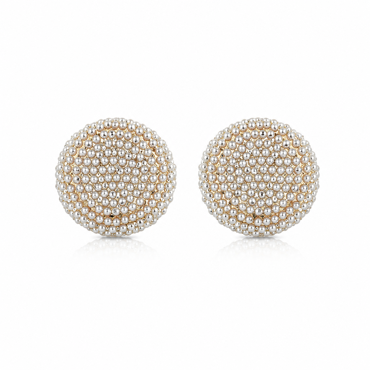 Classic Round Pearl Stud Earrings