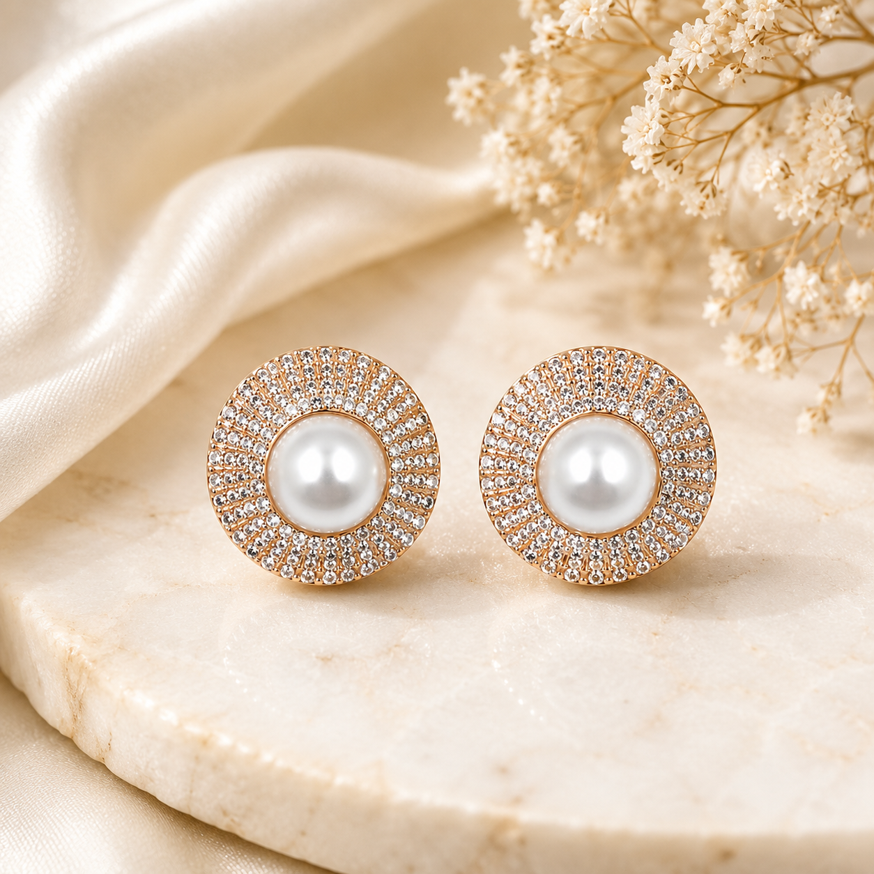 Classic Pearl Halo Earrings