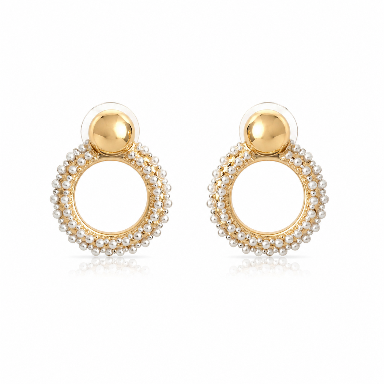 Classic Pearl Circle Earrings