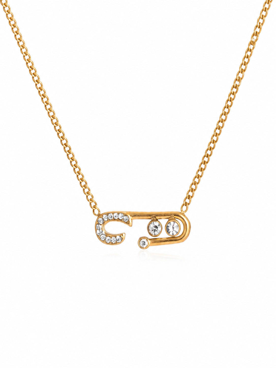 18k gold-plated gold pendant chain necklace �? elegant gold pendant on sleek chain, anti-tarnish and waterproof for everyday, office and evening wear.