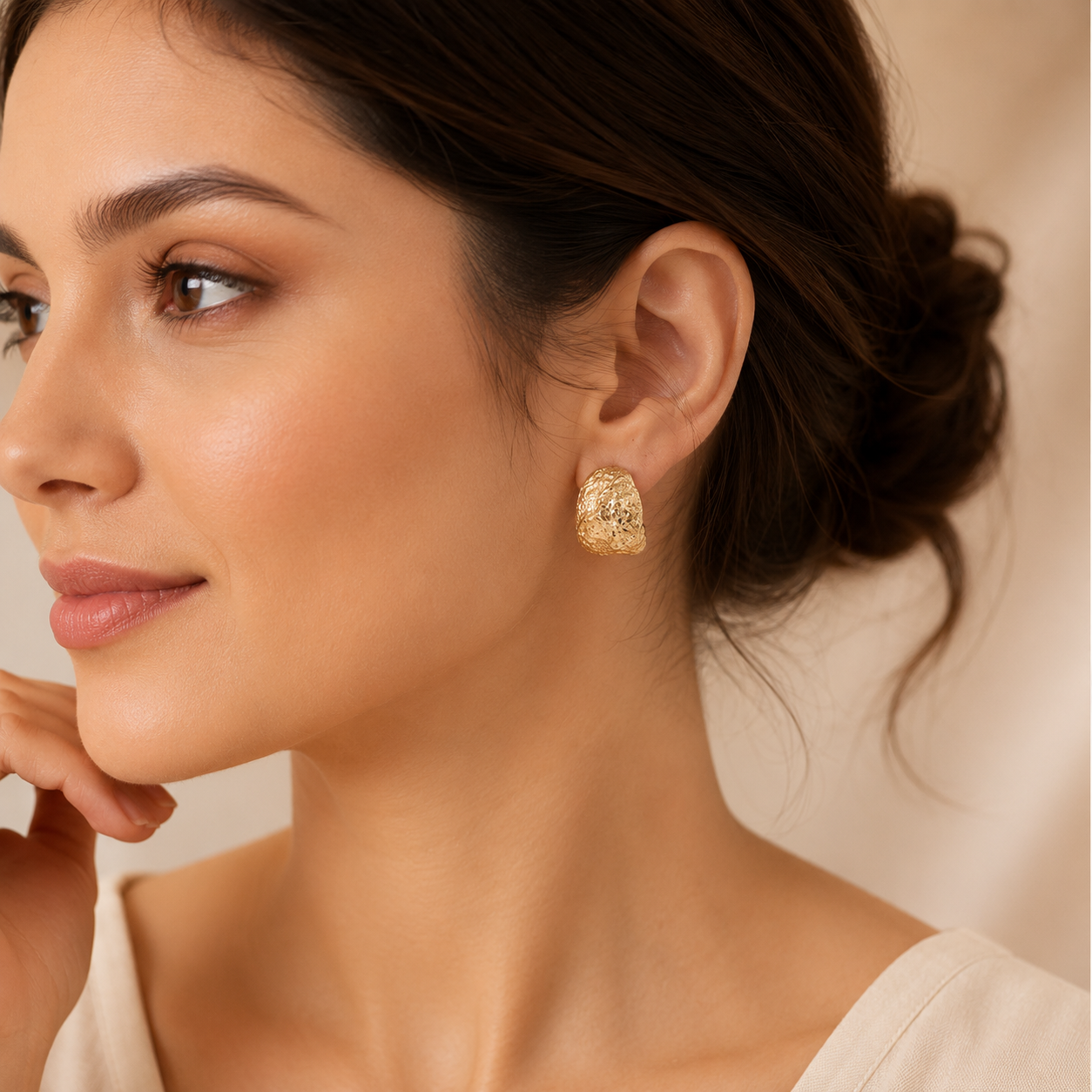 Gold Textured Metal Stud