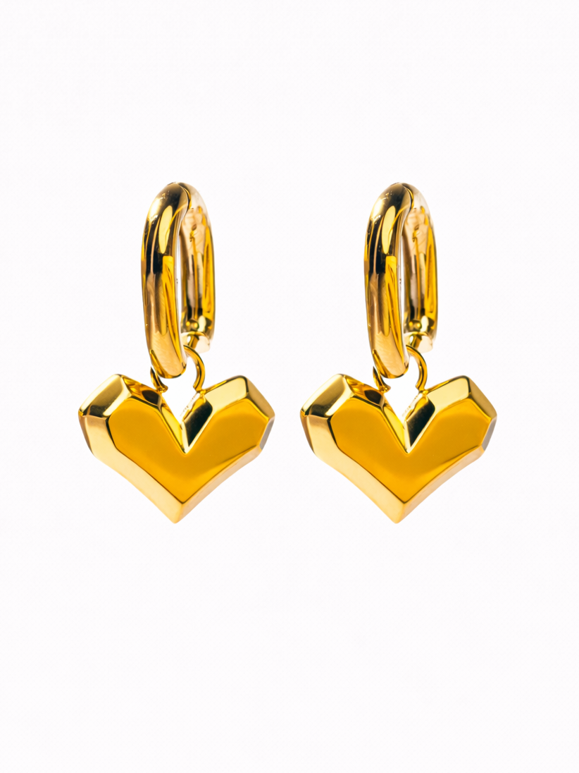 Styled view of Maira earring & ear cuff combo �? 18k gold-plated pair with no-piercing cuffs for festive ear stacks and gifting.