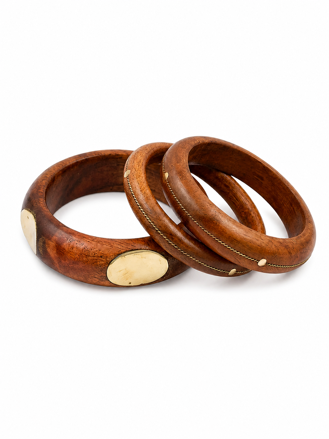 Handcrafted Wooden Bangles Set of 3