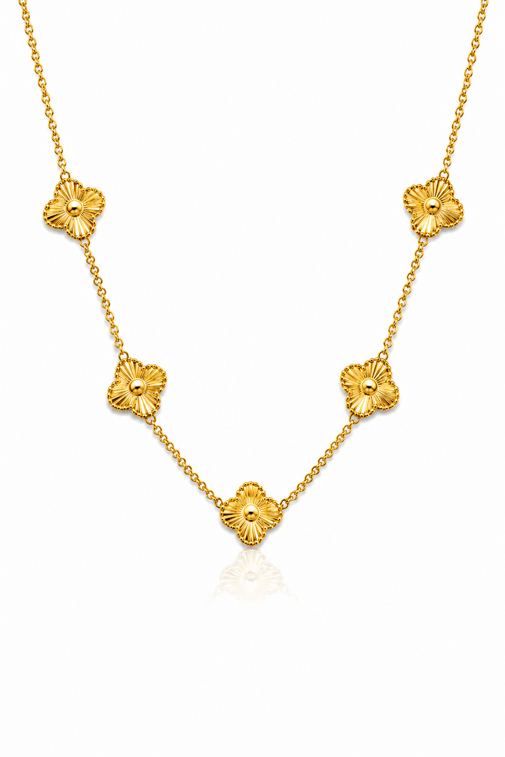 Gold Clover Charm Necklace for Women