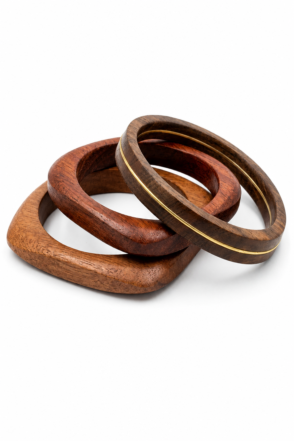 Handcrafted Wooden Bangles Set of 3