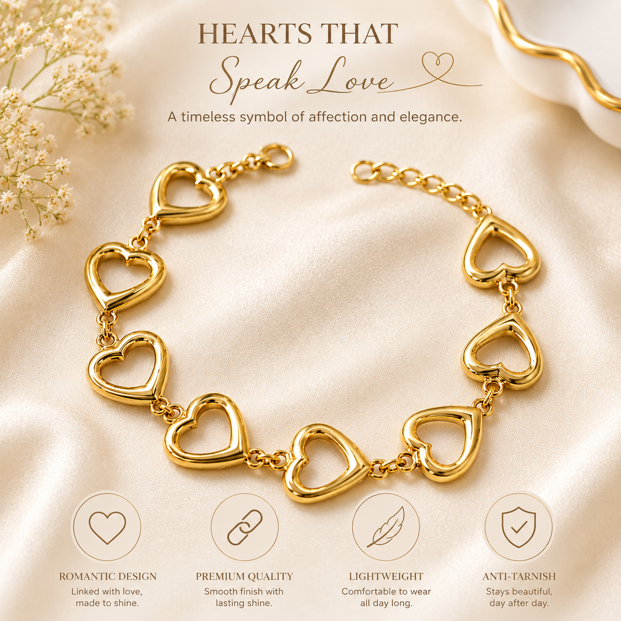 Gold Heart Charm Necklace