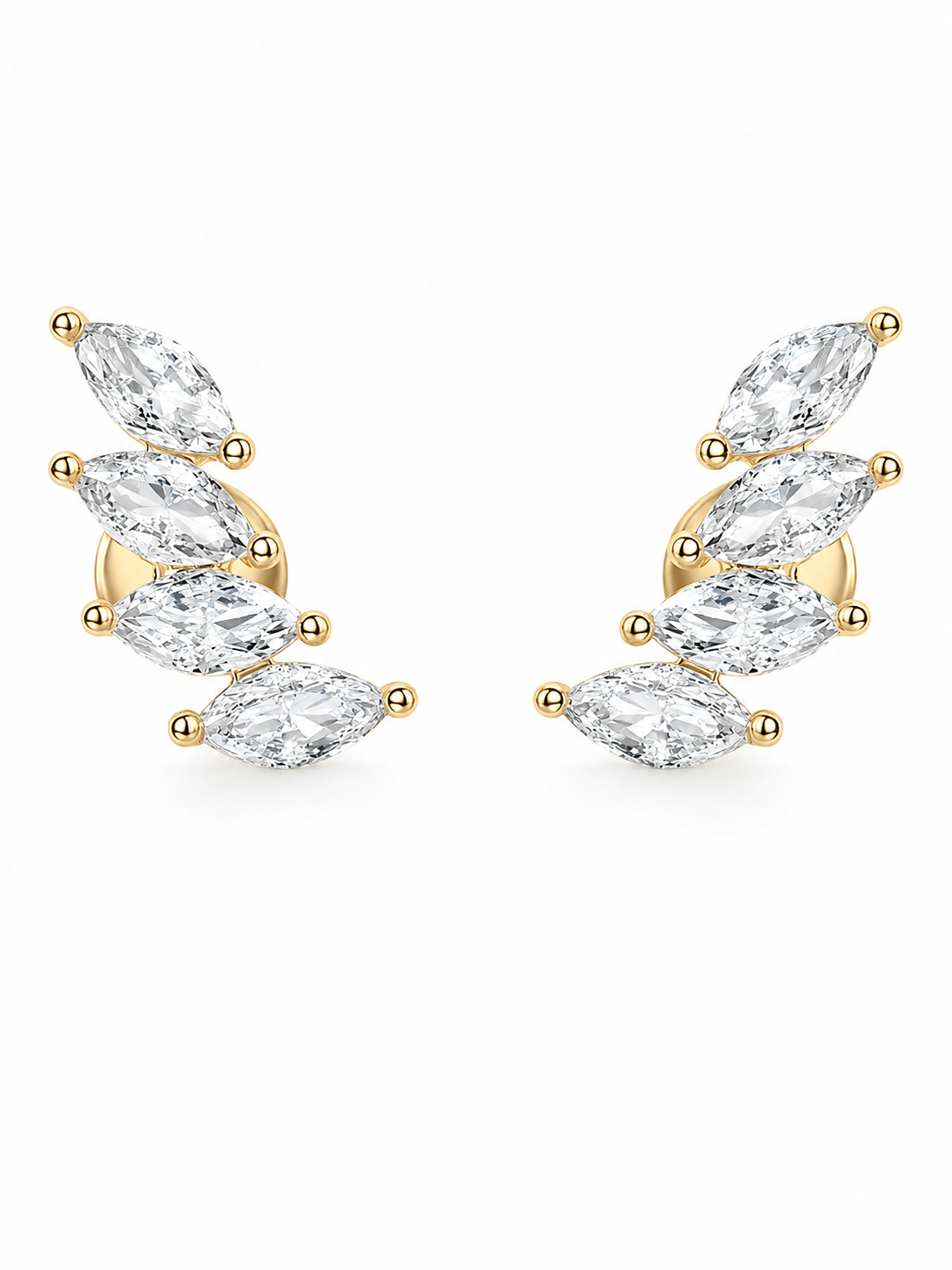 18k gold-plated bezel stud earrings �? minimal hypoallergenic studs, anti-tarnish and waterproof for everyday and office wear.