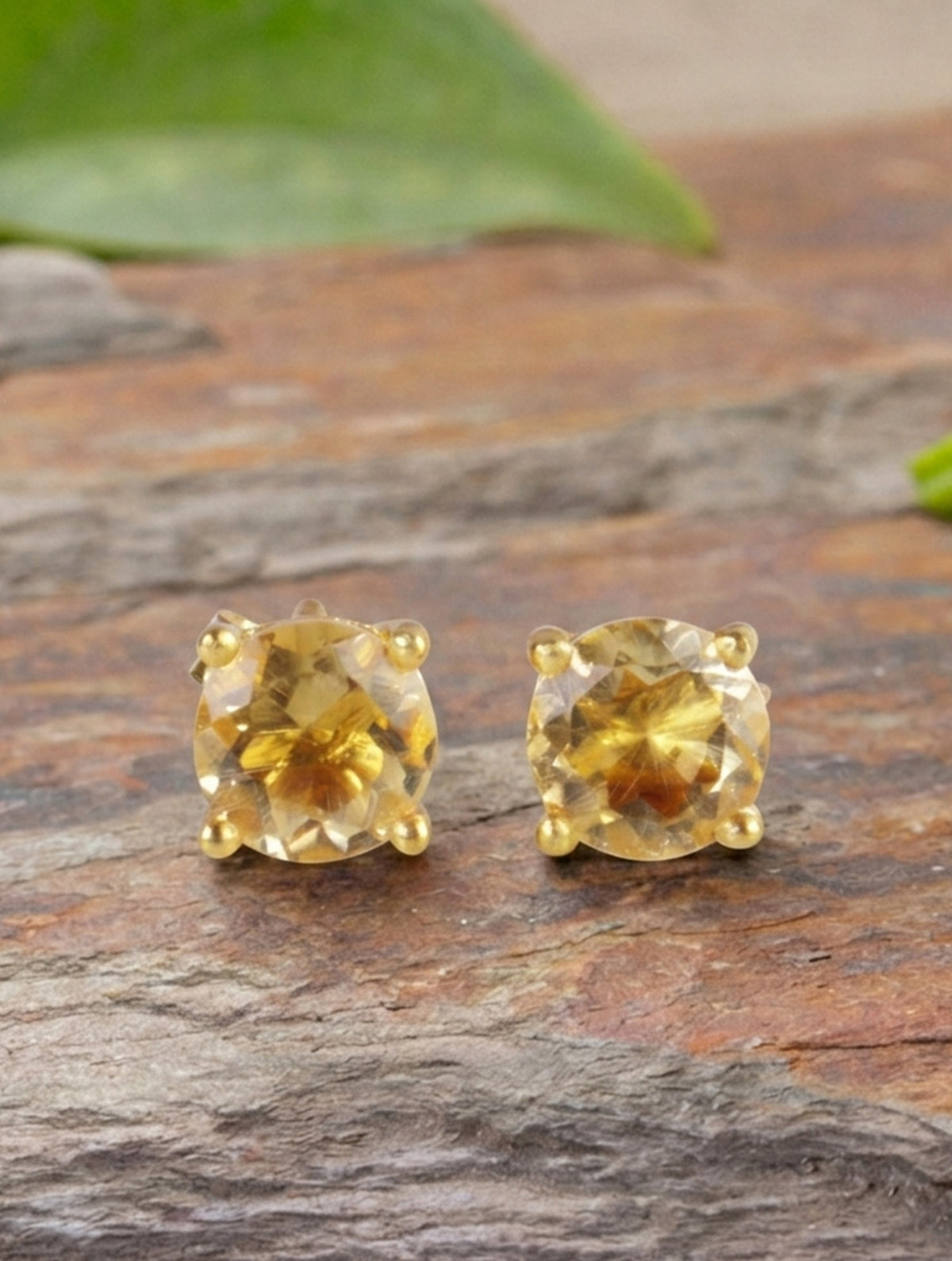 Citrine Stud Eartops