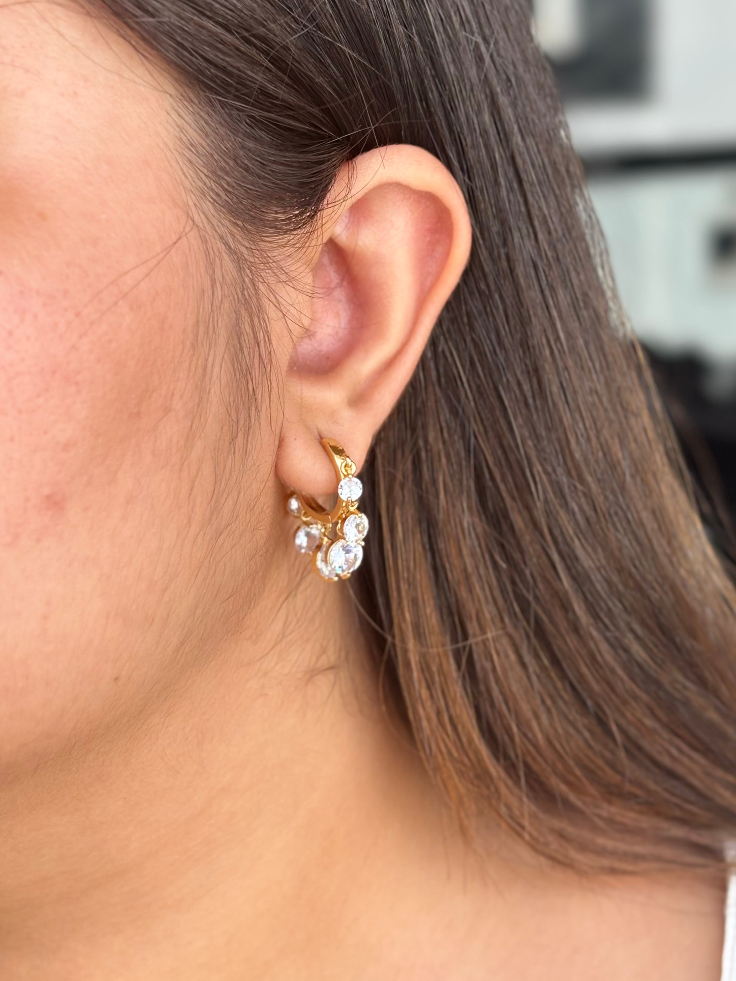Pair of gold-plated Daily Dazzle 2 hoops �? versatile lightweight hoops styled for everyday and evening looks.