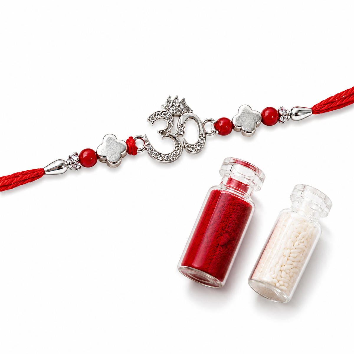 925 Silver Rhodium Plated Premium Rakhi Combo (Set of 3)