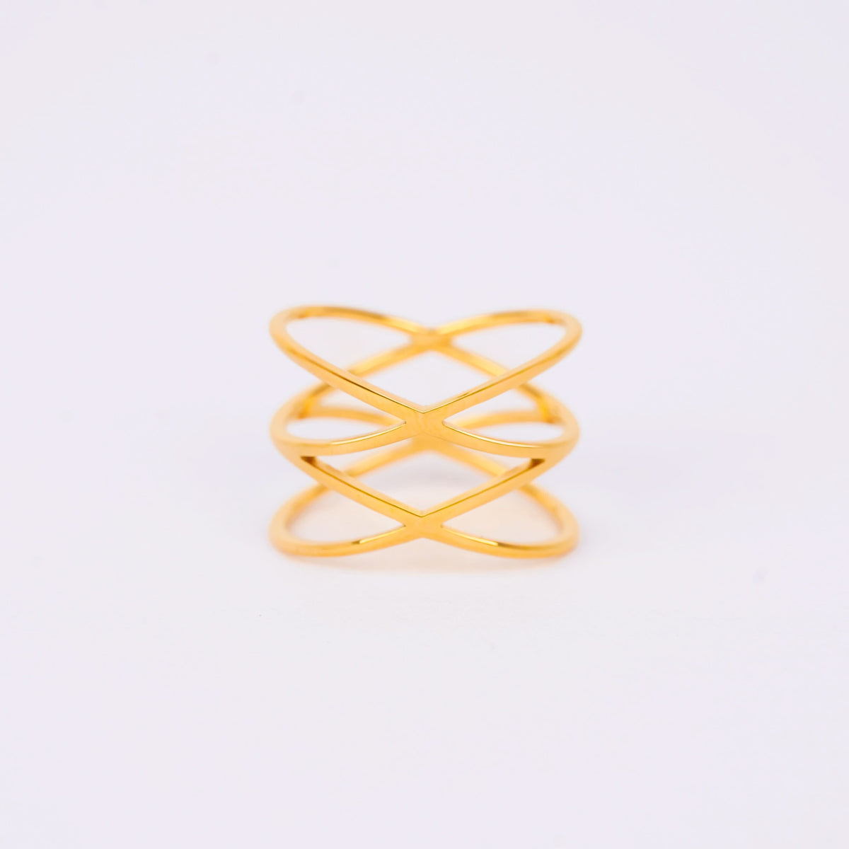 18K Gold Plated Triple-Layered Cage Ring for Women | Anti Tarnish