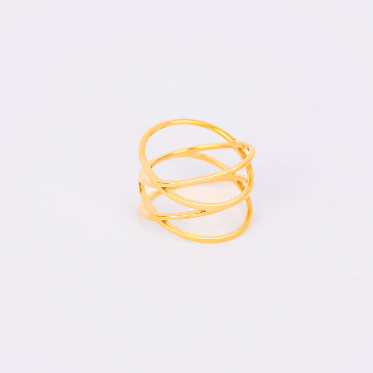 18K Gold Plated Triple-Layered Cage Ring for Women | Anti Tarnish