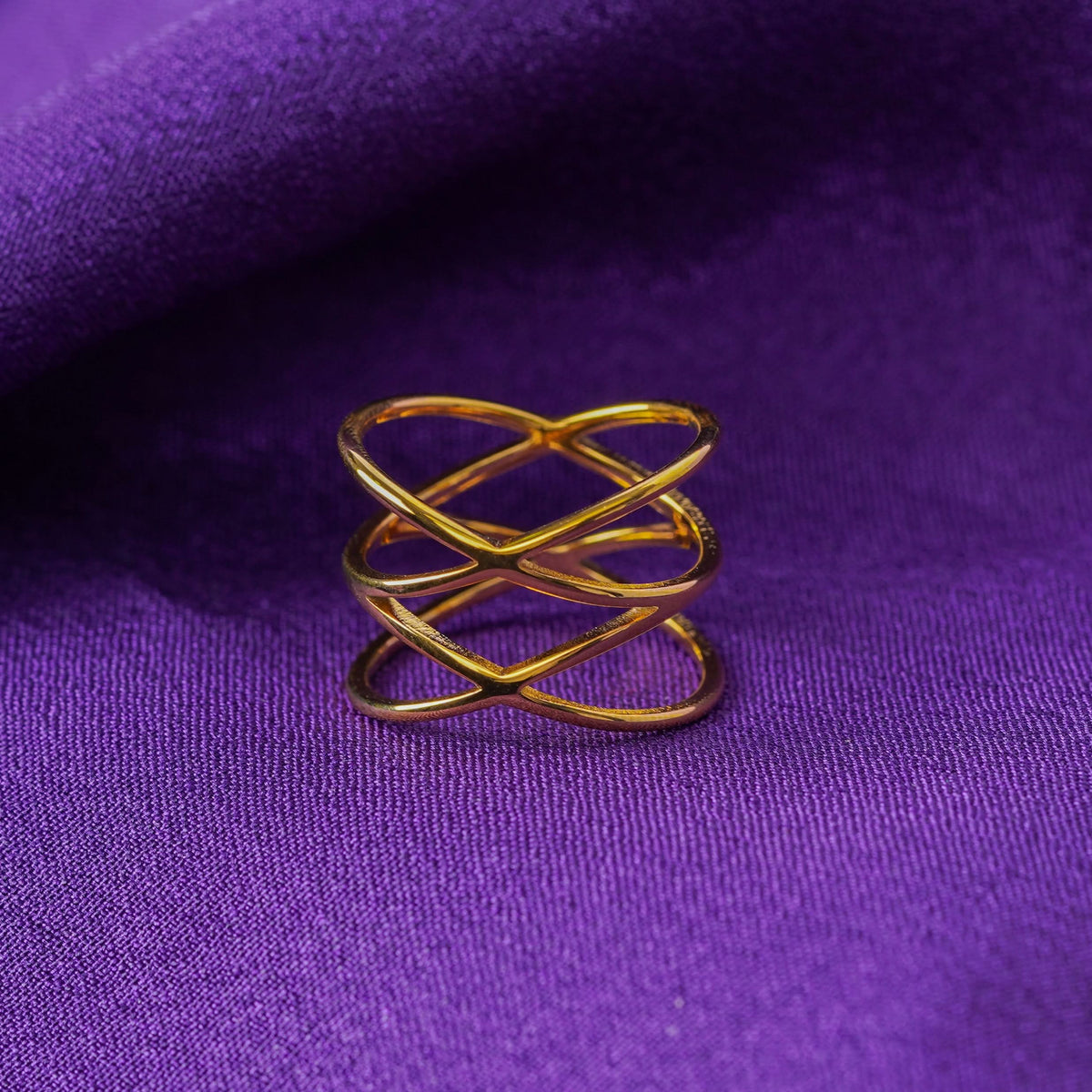 18K Gold Plated Triple-Layered Cage Ring for Women | Anti Tarnish