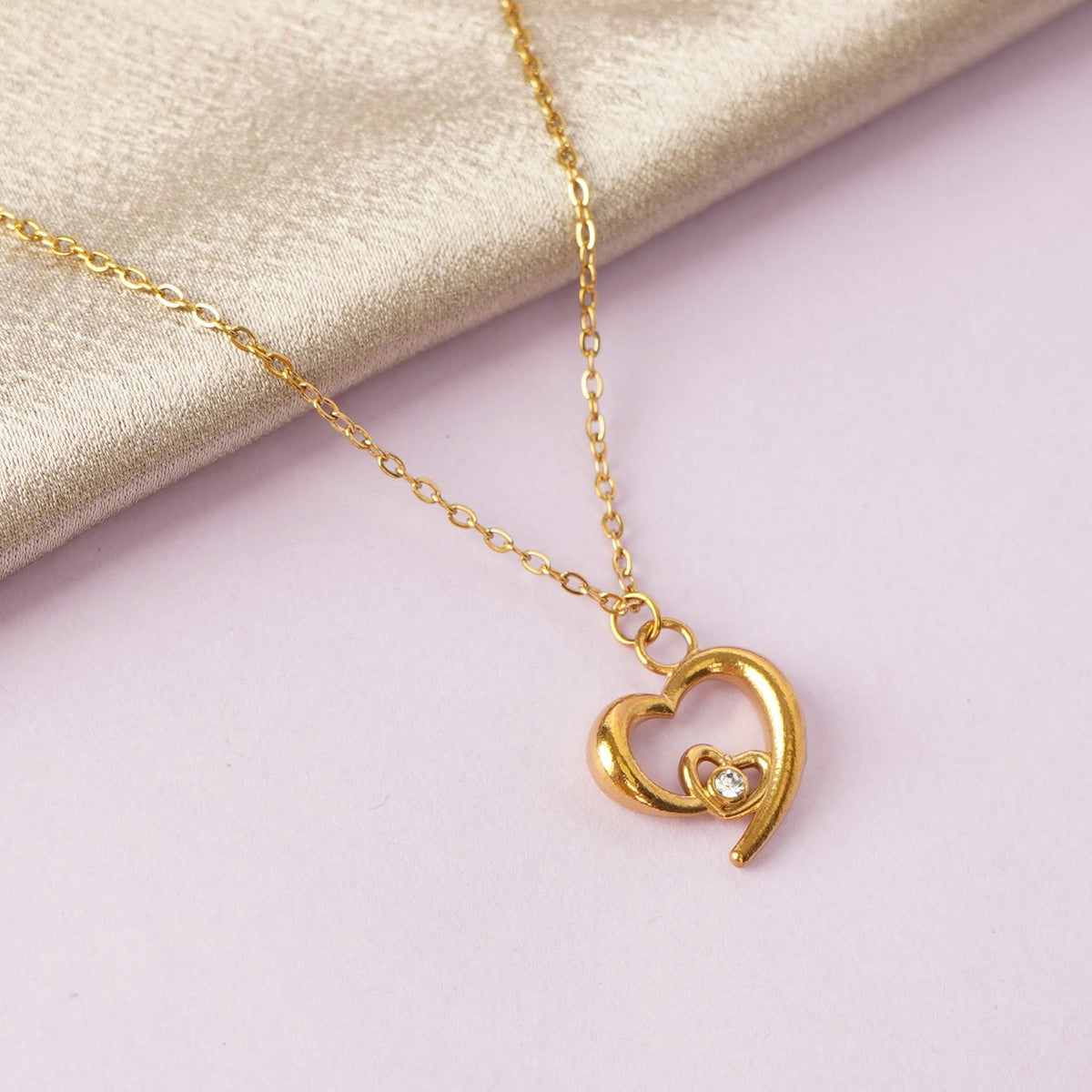 18K Gold Plated Diamond Love Necklace for Women | Anti Tarnish