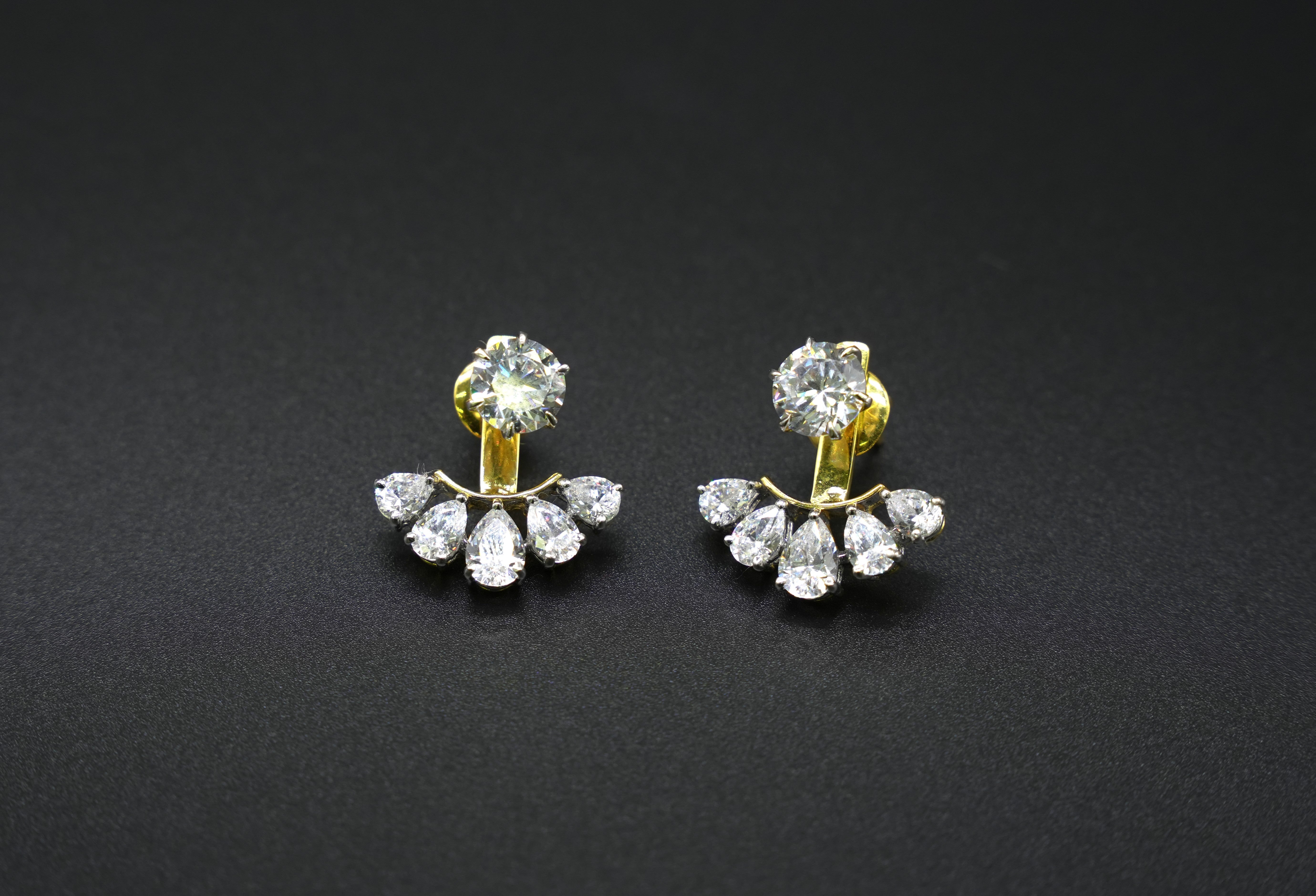Silver Swarovski 2.5ct Studs with Detachable Back Loop
