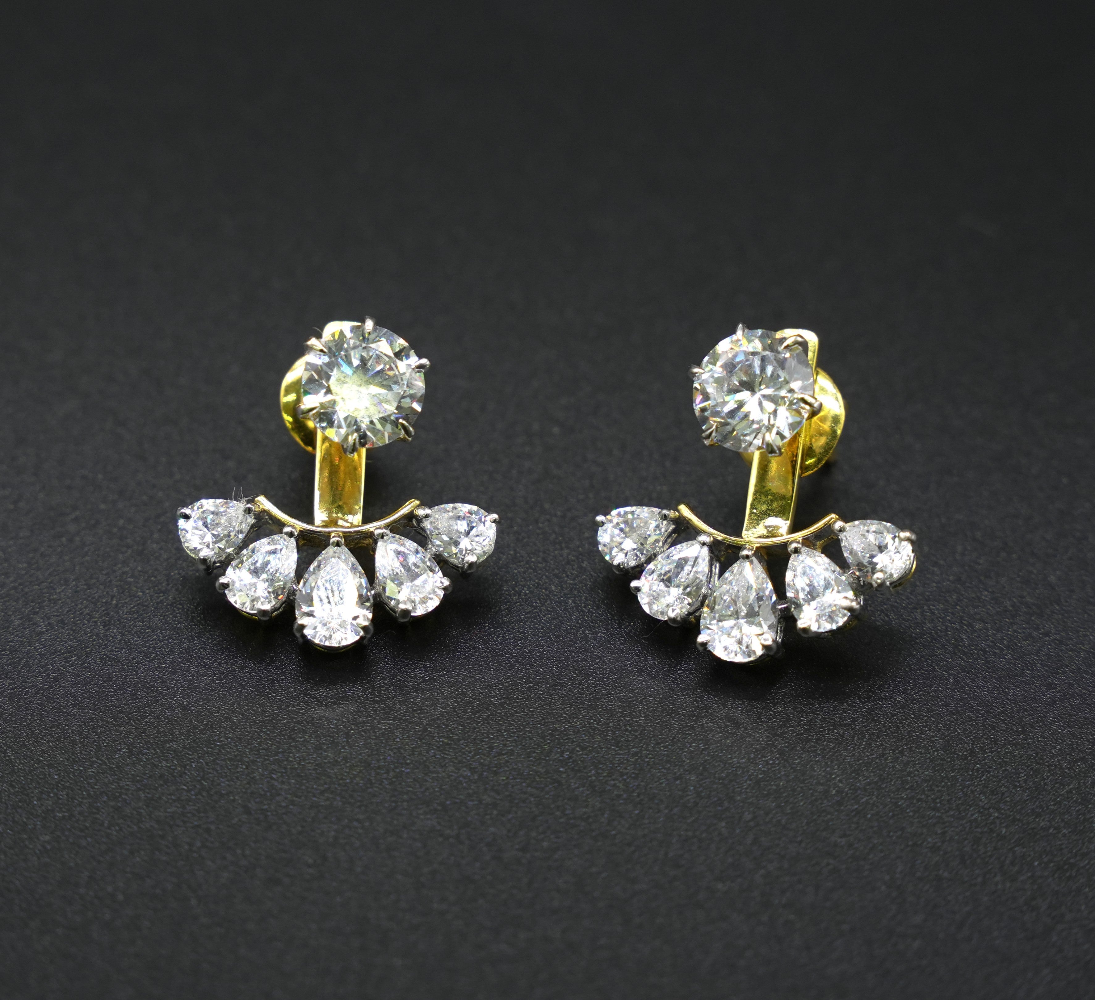 Silver Swarovski 2.5ct Studs with Detachable Back Loop