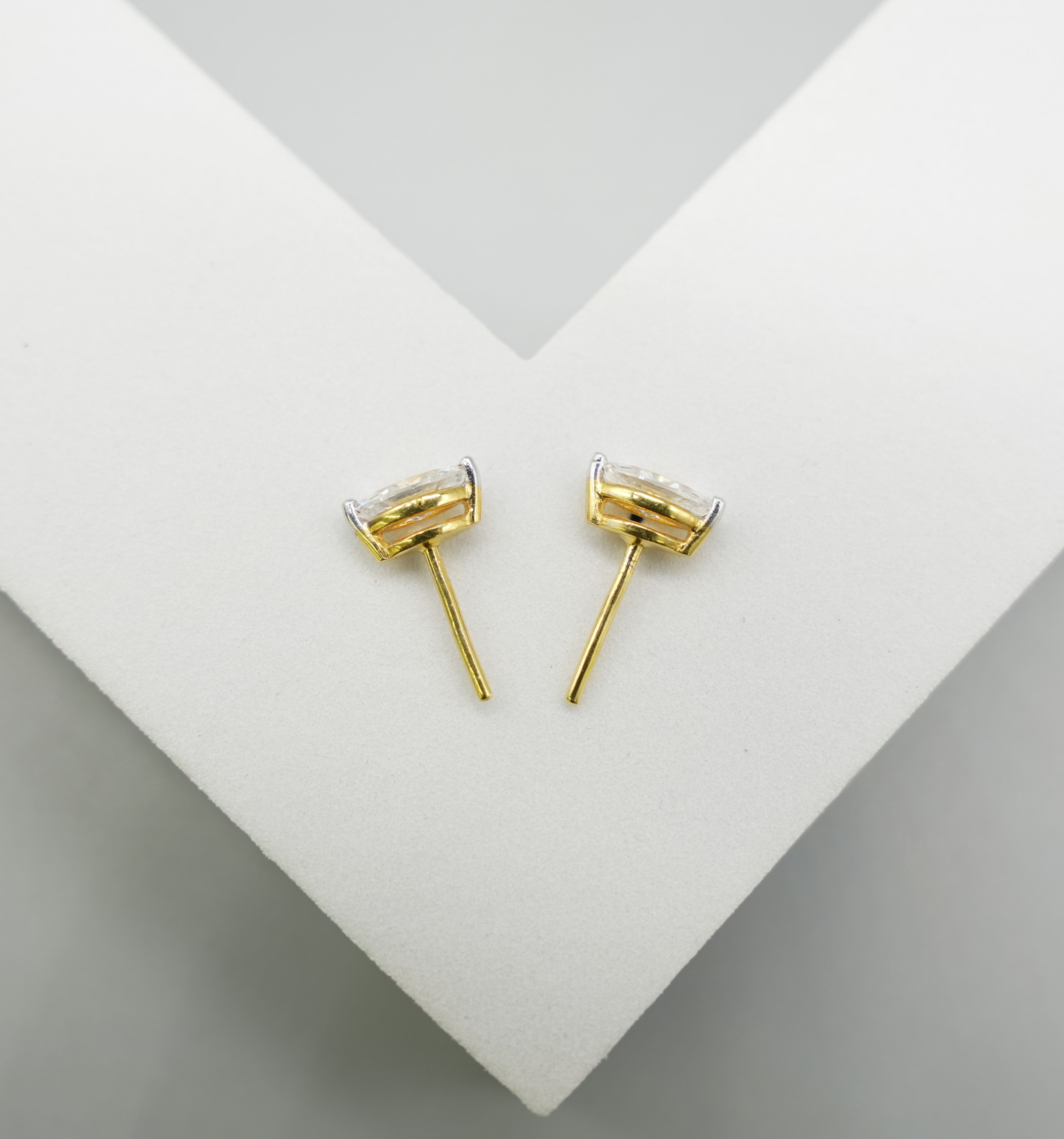 Silver Swarovski 0.5ct Marquise Studs