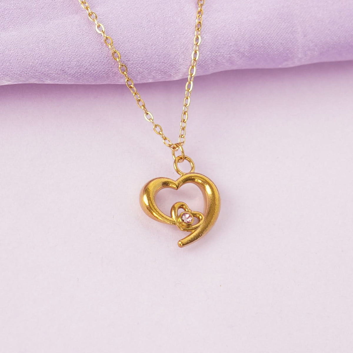18K Gold Plated Diamond Love Necklace for Women | Anti Tarnish