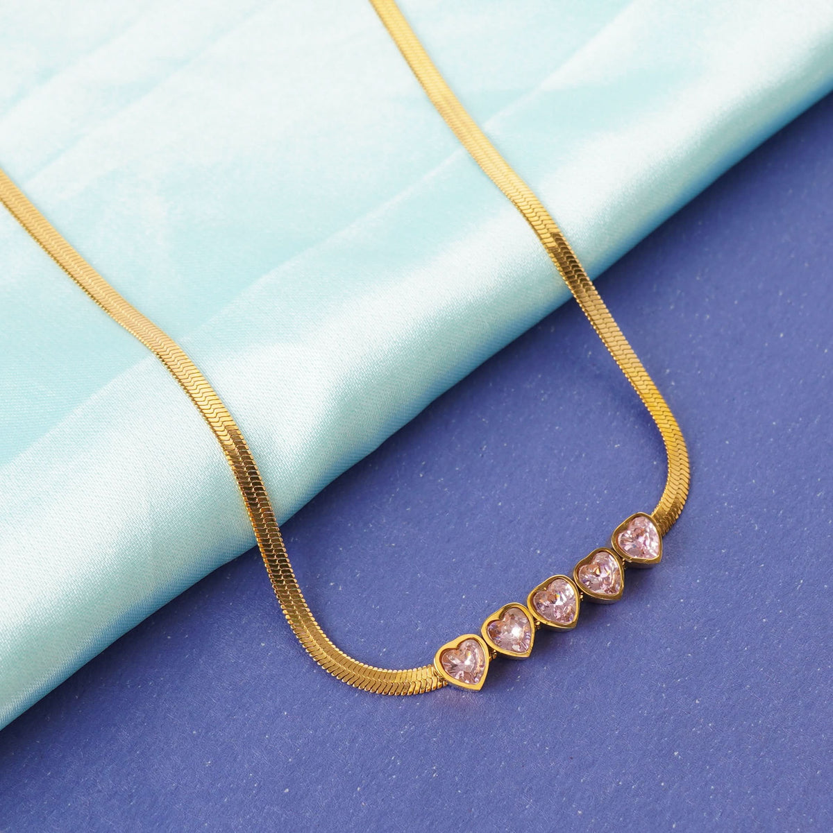 18K Gold Plated Diamond Love Necklace for Women | Anti Tarnish