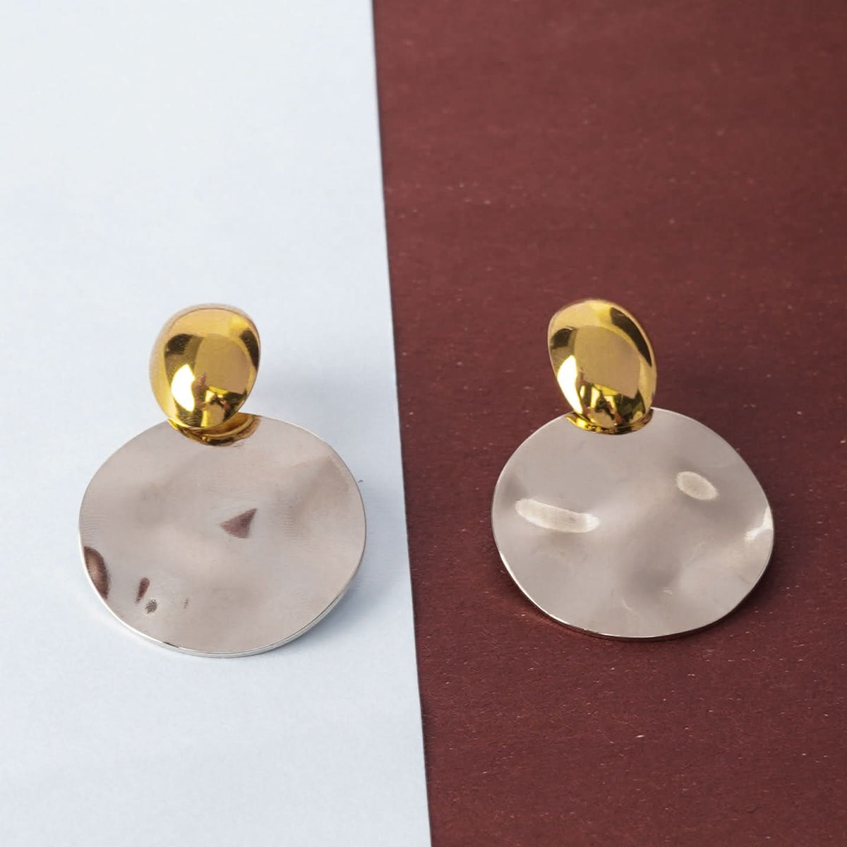18K Gold Plated Disc Earrings for Women | Anti Tarnish