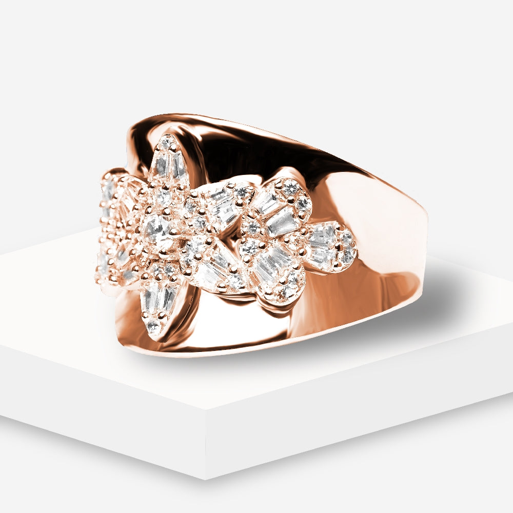 Aurora Bloom Wide Band Ring