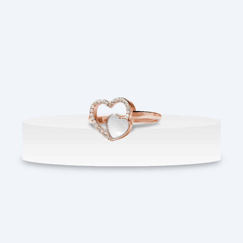 Heart Intertwine Mother of Pearl Ring