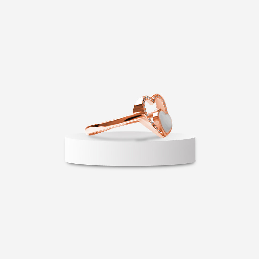Heart Intertwine Mother of Pearl Ring