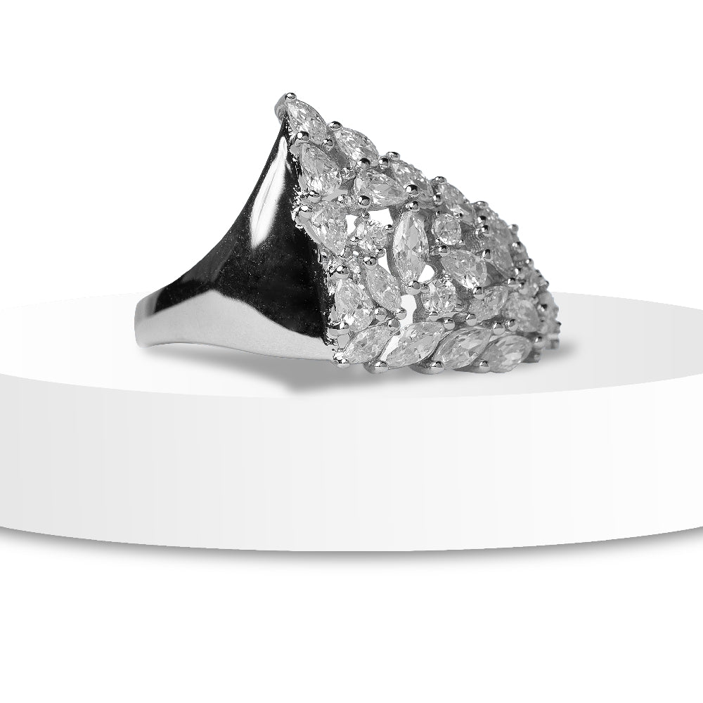 Luxe Leaf Cluster Statement Ring