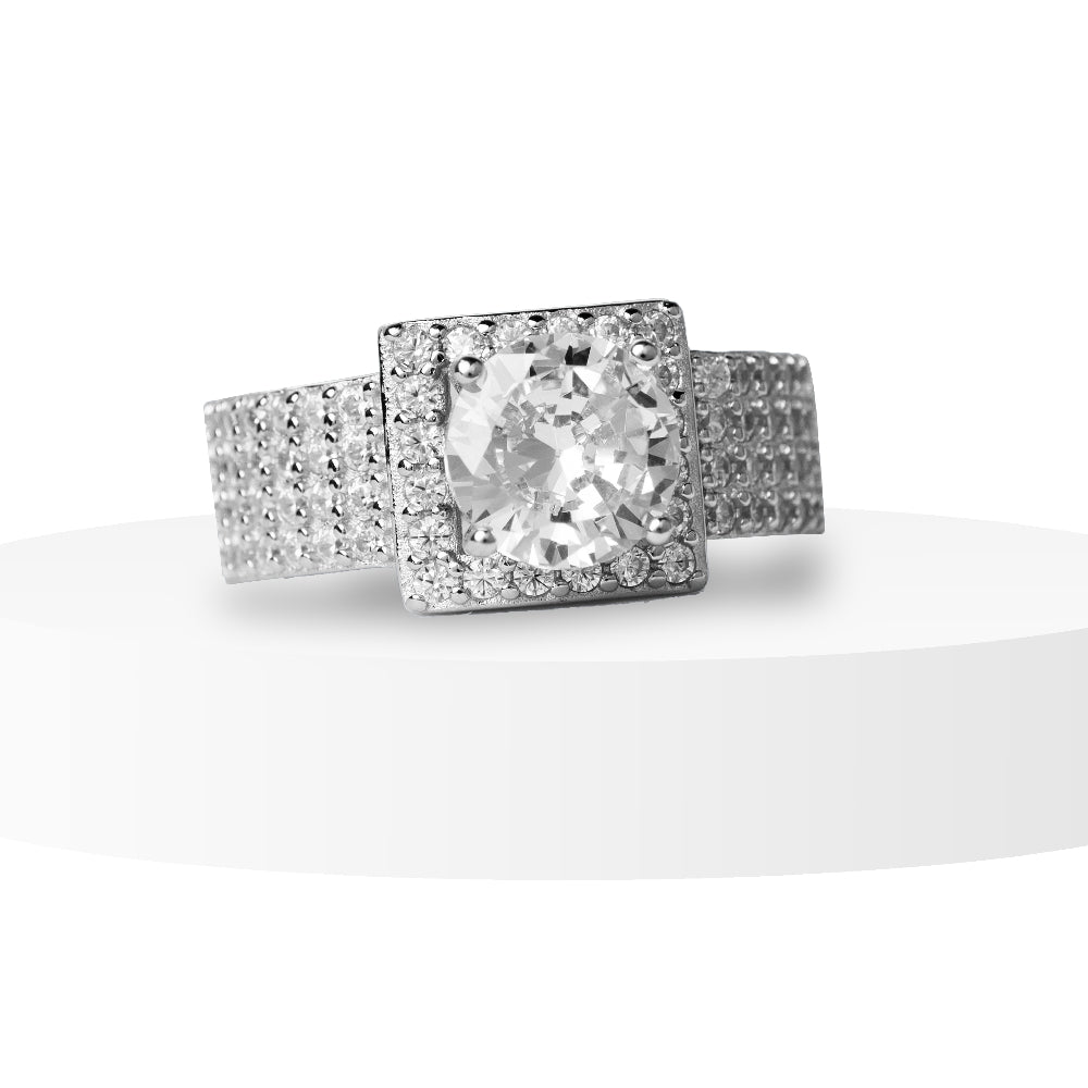 Radiant Crown Solitaire Ring