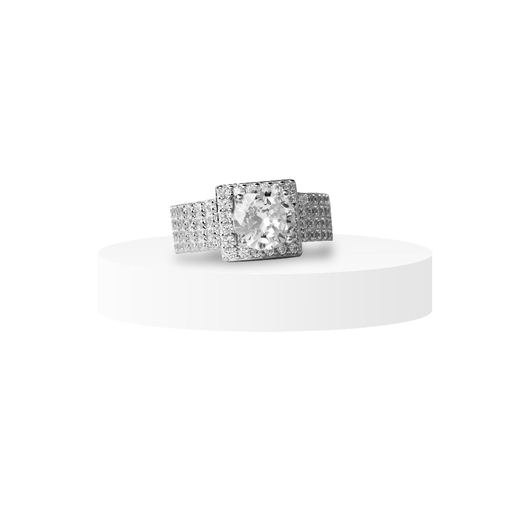 Radiant Crown Solitaire Ring