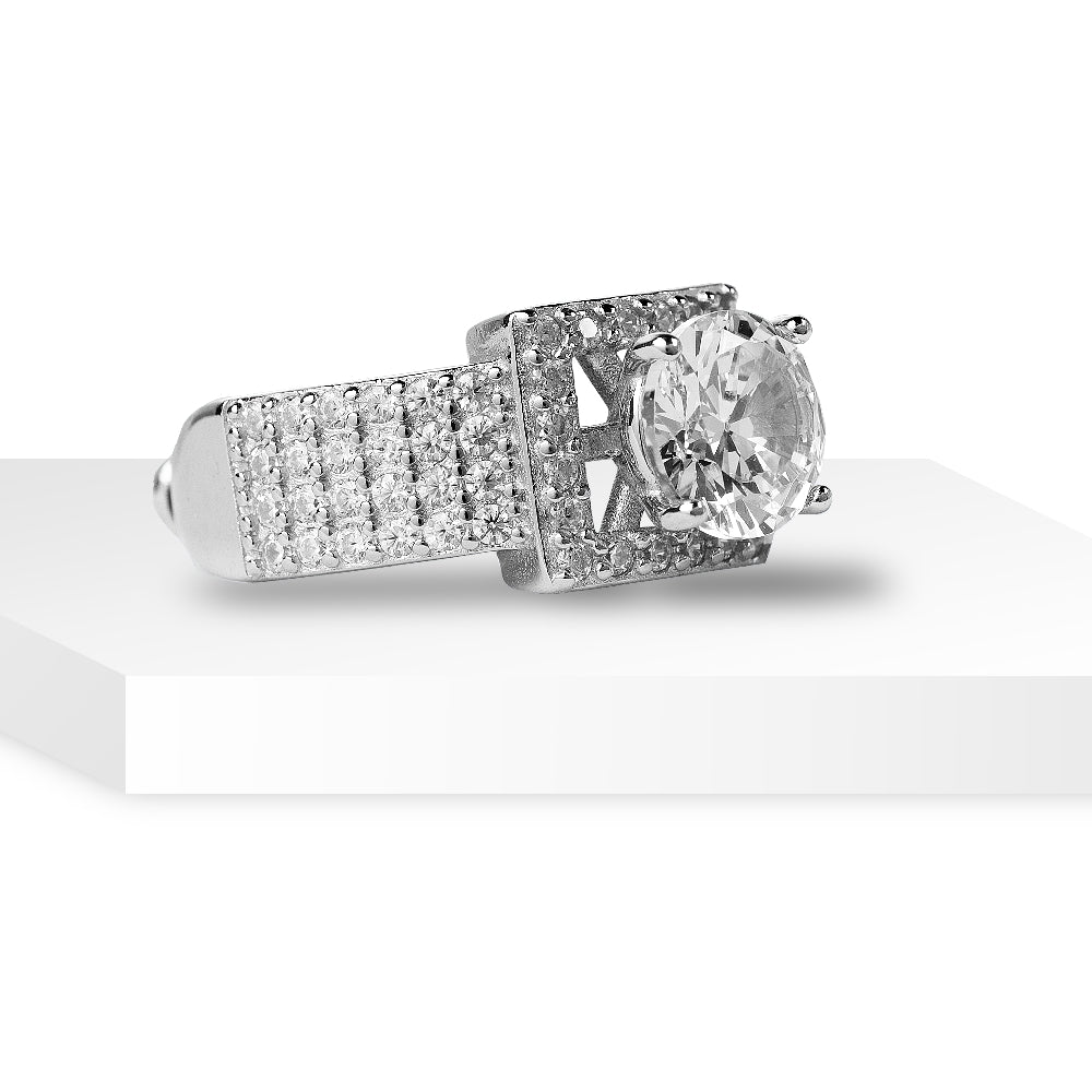 Radiant Crown Solitaire Ring