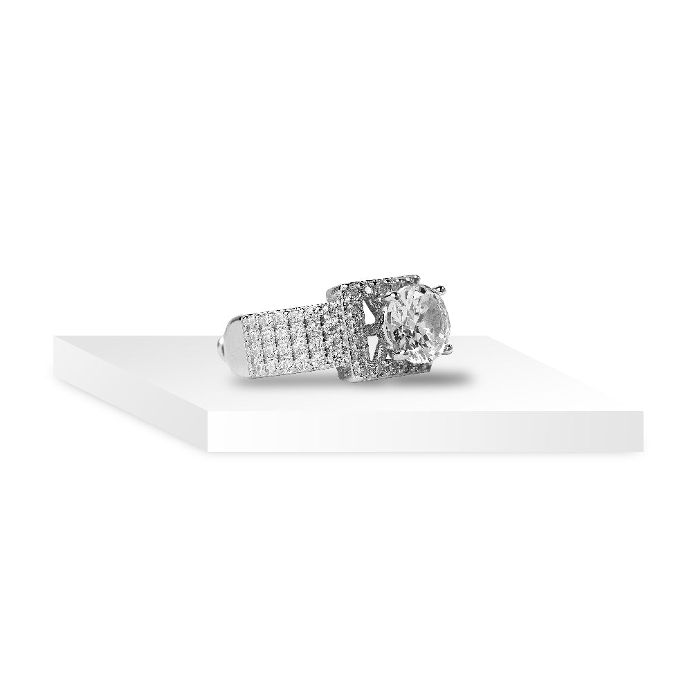 Radiant Crown Solitaire Ring