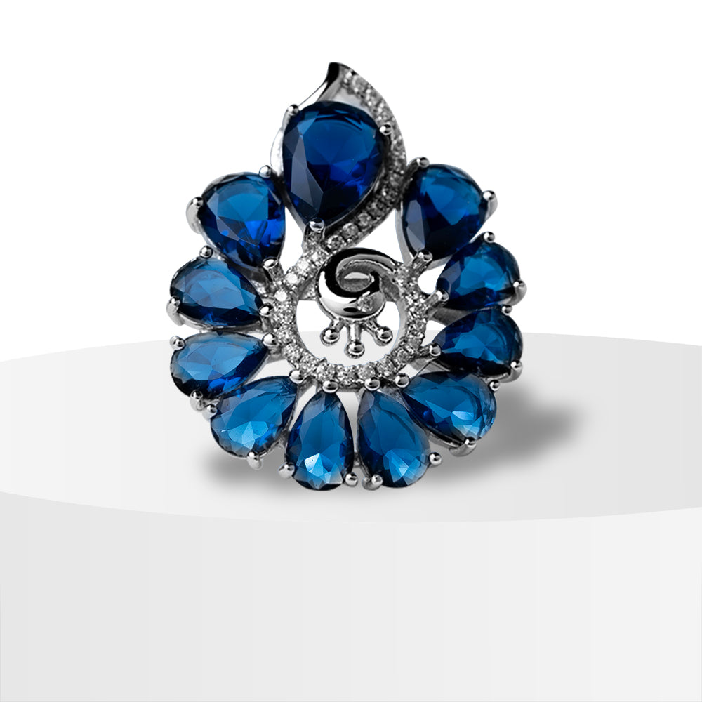 Sapphire Bloom Cocktail Ring