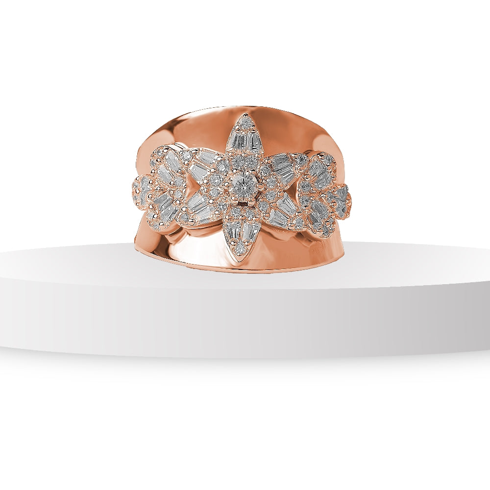 Aurora Bloom Wide Band Ring