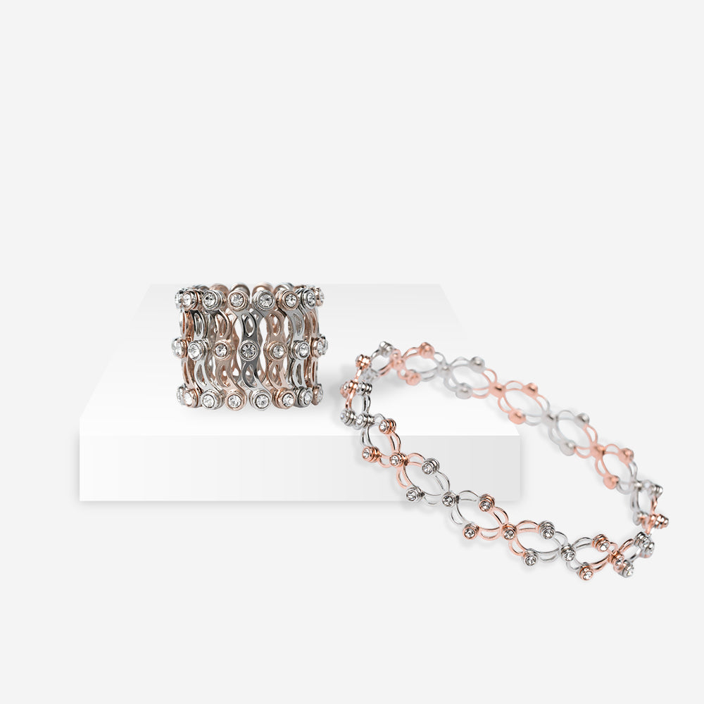 925 Silver Rhodium Plated Ring Cum Adjustable Kada Bracelet
