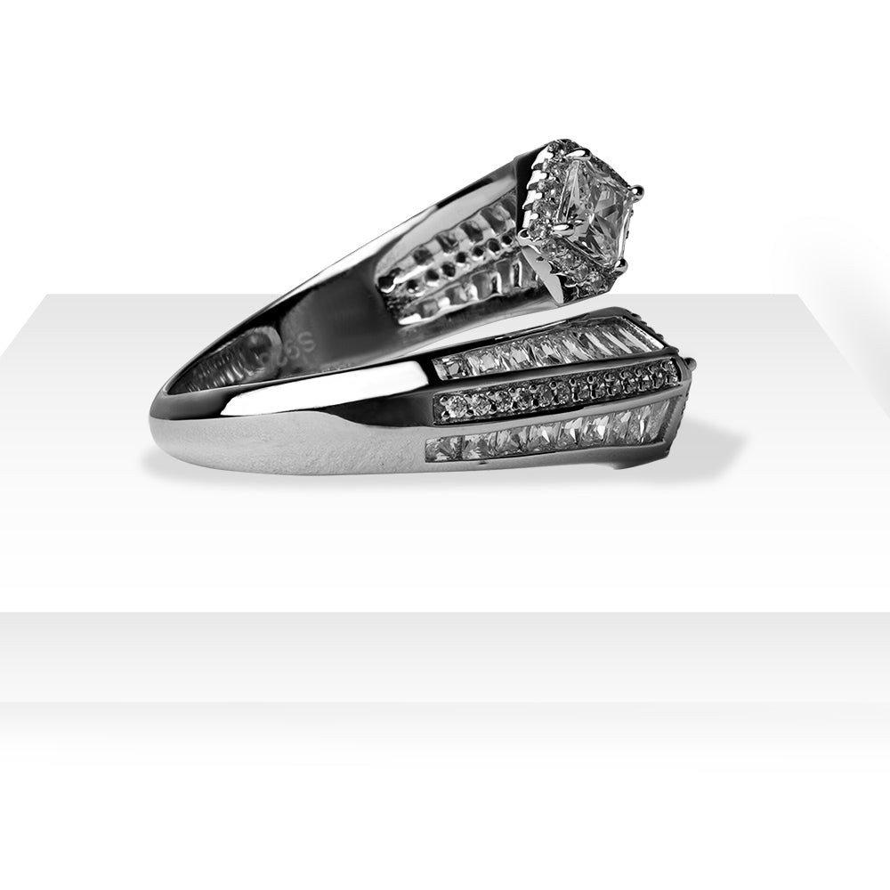 Twin Twisted Geometric Band Ring